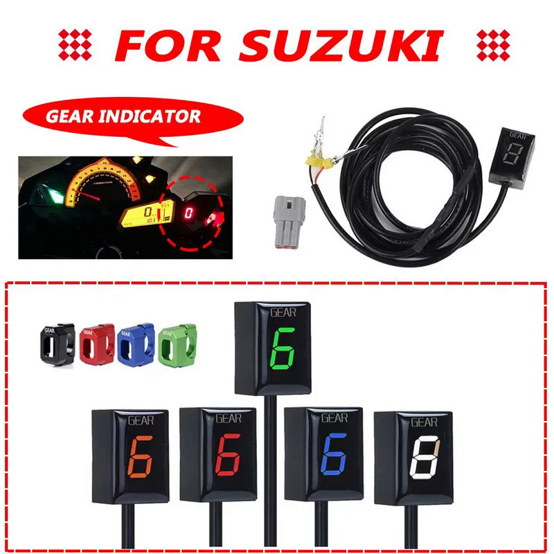 Mo  Motorcycle 1-6 Level LED Speed Gear Display Indicator ECU Plug For Suzuki DL1000 DL650 V-Strom G