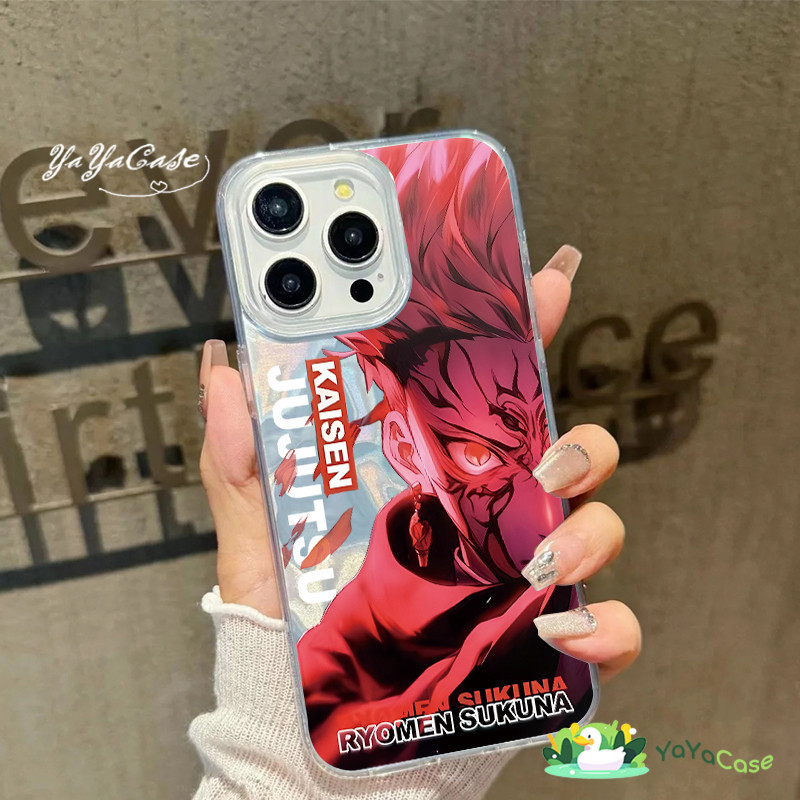 【Jujutsu Kaisen】ขั้นสูงรุ่นคลื่นน้ำสีเคส For iPhone 13 16 11 15 12 14 Pro MAX 8 6 7 6S Plus XR XS MAX Red Sukuna Style