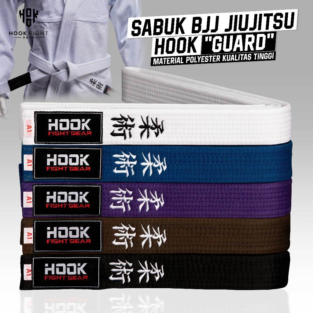 Jiujitsu HOOK FIGHT GEAR BELT, เข็มขัด JUJITSU BRAZILIAN, เข็มขัด JIUJITSU, เข็มขัด BJJ HOOK
