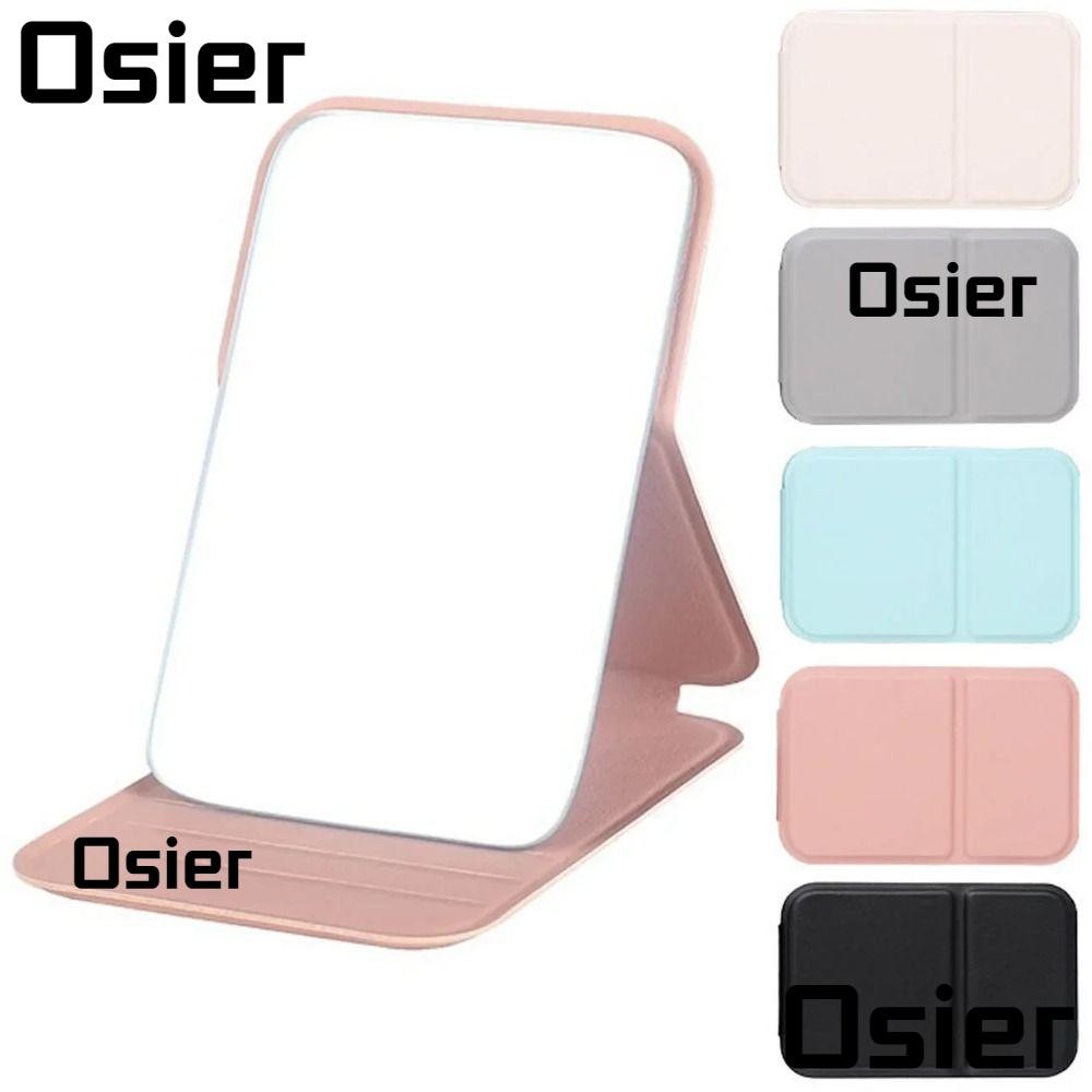 Osier1 กระจกแต่งหน้าตั้งโต๊ะ, กระจกแต่งหน้ามือถือแบบพกพาแบบพับได้, กระจกพกพาน่ารักหนัง PU คุณภาพสูงที่สร้างสรรค์