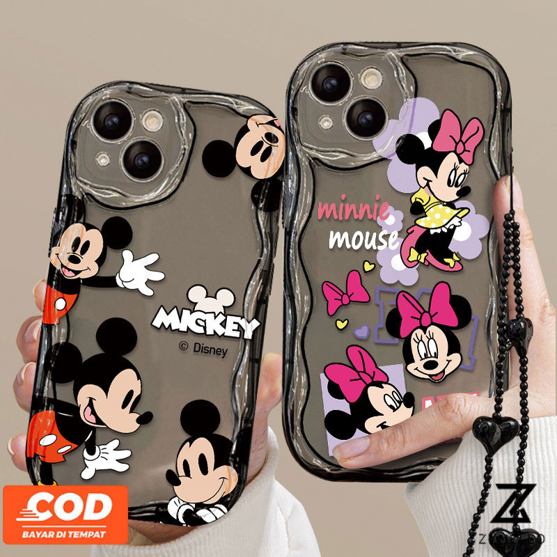OPPO A3X A60 A79 5G A3 Pro A38 A18 A57 A58 A98 A78 A17K A55 A54 A16 A15 A77 A74 A93 A92 A12 A3S A5 A7 A5S A15S A31 A53 A76 การ์ตูนมินนี่มิกกี้กันกระแทกเคสโทรศัพท์ TPU