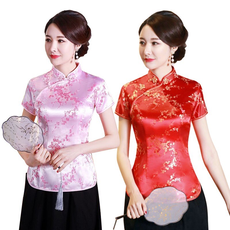 旗袍 เสื้อกี่เพ้าผู้หญิงไซส์ใหญ่ปรับปรุง CNY basyu เสื้อกี่เพ้าย้อนยุคปรับปรุงสไตล์จีนชุดจีนย้อนยุคชุดฮั่นฟู่ชุดชาเซนชุดทำงาน