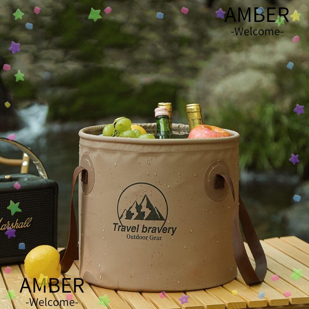 Amber ถังเก็บน้ําแบบพับได้,ถังตั้งแคมป์แบบพกพา 5L/10L/20L,พร้อมที่จับอุปกรณ์ตั้งแคมป์ความจุขนาดใหญ่กระเป๋าแคมป์ปิ้ง