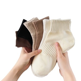 HOME818 ถุงเท้าข้อสั้น (5ลาย/10คู่) ถุงเท้าแฟชั่นเกาหลี เนื้…