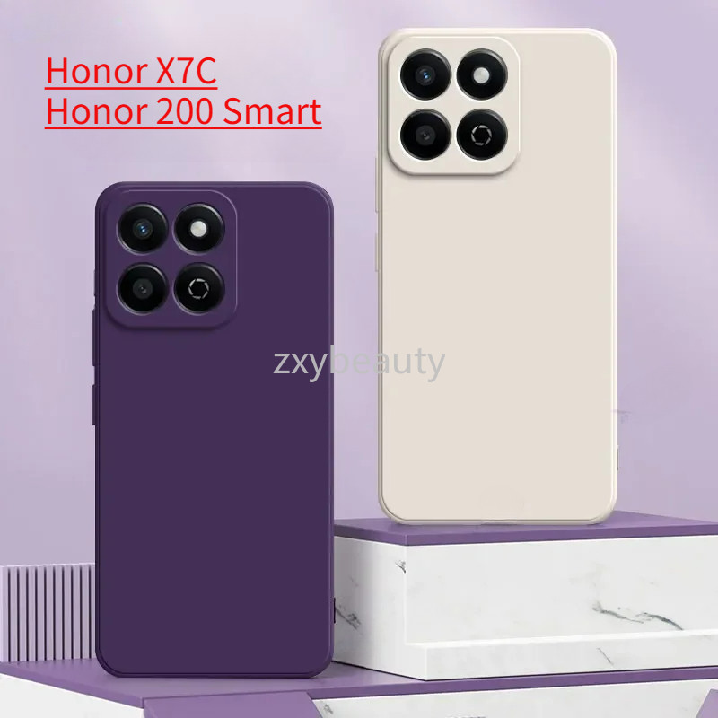 ปลอกสําหรับ Honor X7C 200 สมาร์ท 2024 4G 5G เคสโทรศัพท์ซิลิโคนเหลวยางสแควร์ Soft Case สําหรับ HonorX7C 200Smart Soft TPU ฝาหลัง