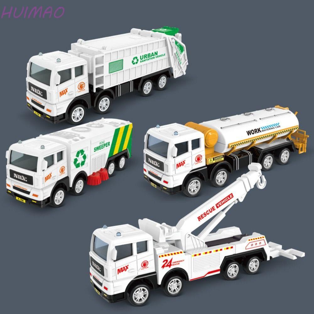 Huimao รถบรรทุกขยะของเล่น,ทําความสะอาดสปริงเกลอร์สุขาภิบาลรถจําลองของเล่น, Xmas ของขวัญกู้ภัยรถพลาสติกสะอาดถังขยะรถของเล่นรุ่นเด็กของขวัญ