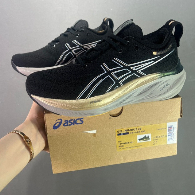 Asics GEL-Nimbus 26ผู้ชายและผู้หญิงรองเท้าวิ่ง GEL-Nimbus 25น้ำหนักเบากันกระแทกรองเท้ากีฬา011b922-00