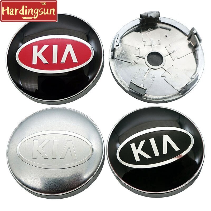 4pcs 60 มม.รถศูนย์ล้อ Hub Caps Badge Emblem Decal ล้อขอบสําหรับ KIA K2 K3 K5 Sorento Sportage R R R 