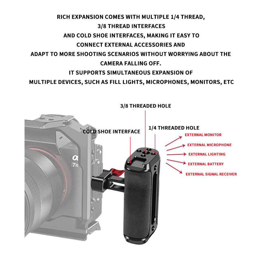 สําหรับ Sony Canon Nikon SLR NATO Camera Cage Grip ด้ามจับด้านข้างกันลื่น