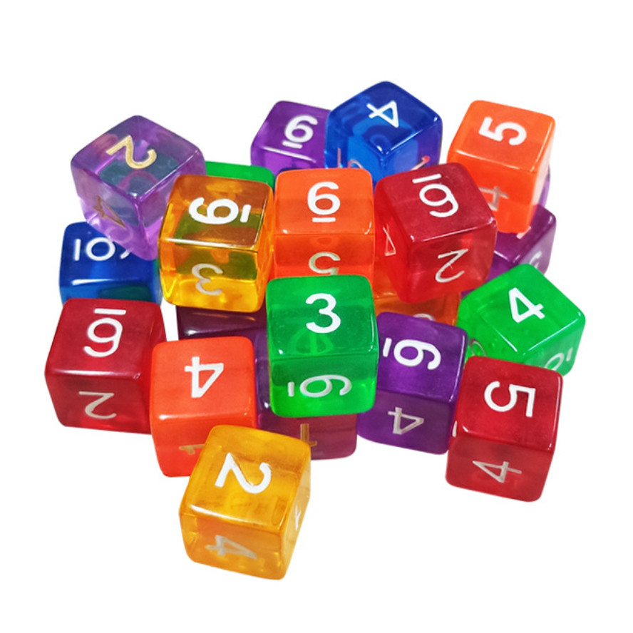 ☘️พร้อมส่ง | ถูก☘️【 ลูกเต๋า ตัวเลข ขนาด 16 mm】Dice ลูกเต๋าใส บอร์ดเกม บอร์ดเกมส์ ลูกเต๋าอะคริลิค ลูก