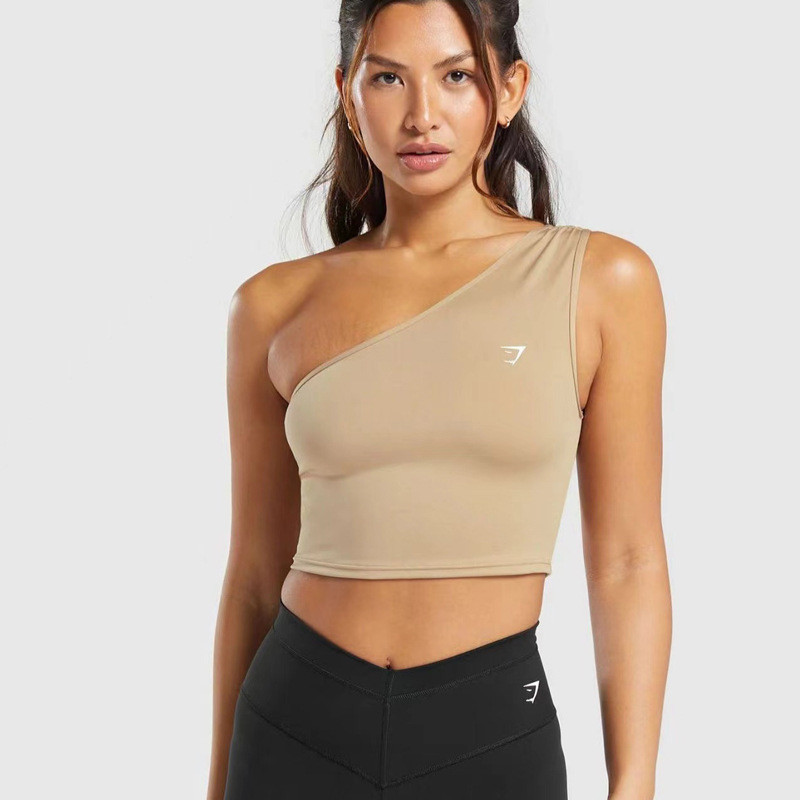 GYM+SHARK EVERYDAY ONE SHOULDER RUCHED TANK