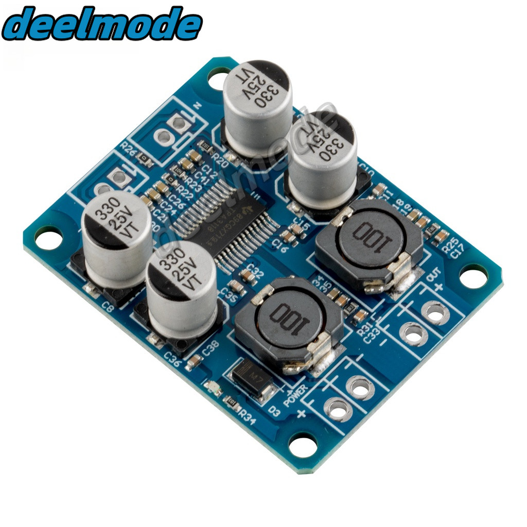 บอร์ดโมดูลขยายเสียงดิจิทัล DC8-24V TPA3118 PBTL 60W ชิป 1X60W 4-8 โอห์ม แบบเปลี่ยน TPA3110