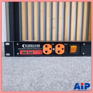 ปลั๊กเหลือง ส้ม COMSON AEC-10 รุ่นใหม่ ปลั๊กRACK 12ช่อง มิเตอร์ วัด4แบบ AEC10 AEC 10 ปลั๊กพ่วงติดแร็ค ปลั๊กรางจ่ายกระ...