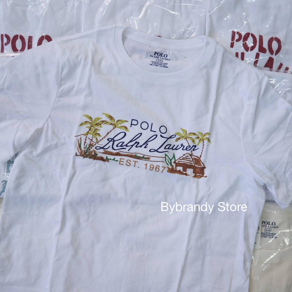 โปโล เสื้อยืดคอกลม ลายสกรีนซัมเมอร์
