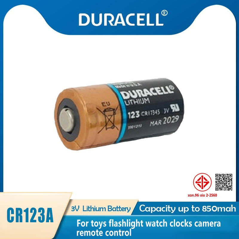 Duracell CR123A CR123 123A 123 CR17345 แบตเตอรี่ลิเธียม 3V สําหรับออดกล้อง