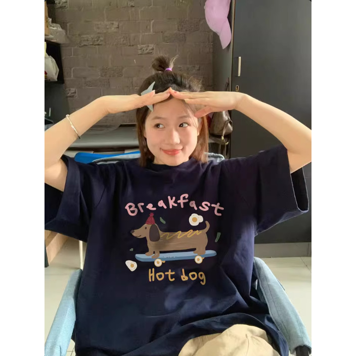 TeedyTee   “BREAKFAST”เสื้อยืดพิมพ์ลาย   อเมริกัน สวมใส่สบาย  เสื้อดีไซน์เนอร์ ฝ้าย 100% oversize S-4XL 2025 – โปรปัง
