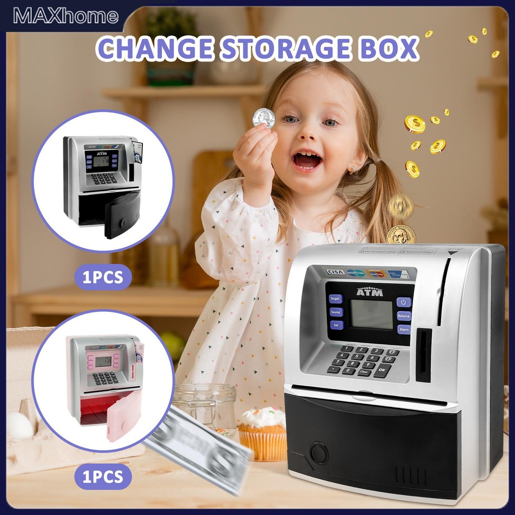 Atm Machine ตู้เซฟพูดได้ กระปุกออมสิน ATM อัพเกรดกระปุกออมสิน ATM สําหรับเด็ก SHOPTKC4305
