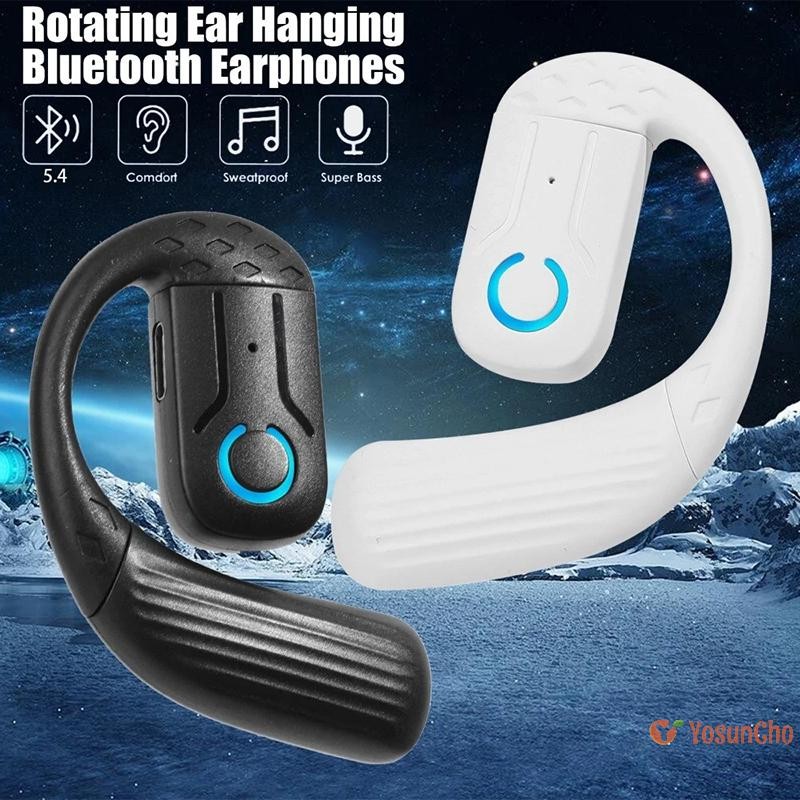 โยซันโช] 5.4 เปิด 180° Rotation ชุดหูฟังธุรกิจไร้สายพร้อมไมโครโฟน Air Conduction Ear-hook Touch Control กีฬา Hifi หูฟังใหม่