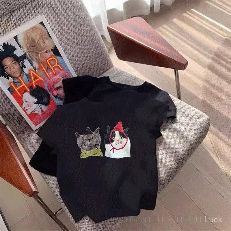 2025 เสื้อยืดผ้าฝ้ายแท้สำหรับเด็กผู้หญิง แขนสั้นหลวม แขนสั้นแบบครึ่งแขน ท็อปลำลองอเนกประสงค์ - รูปที่ 3