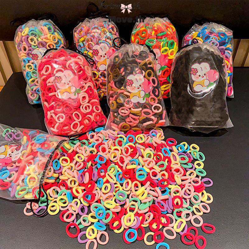 ในไทย-พร้อมส่ง✨100ยางรัดผมเด็ก ชิ้น เซต สําหรับเด็ก แฟชั่นเกาหลี หางม้า ยืดหยุ่นสูง ยางรัดผม เด็กผู้หญิง-Move