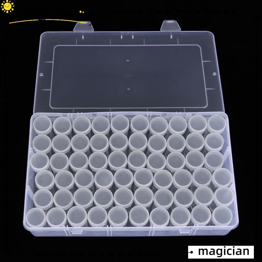 MAG 6/24/60PCS เพชรจิตรกรรมเจาะขวด DIY ขวดเปล่ากล่องเก็บข้าม
