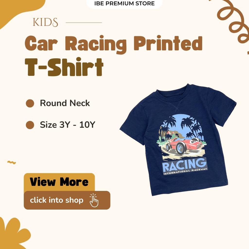 เสื้อยืดผ้าฝ้ายกราฟิก Kids Boy OVS Racing (อายุ 3 - 10 ปี)