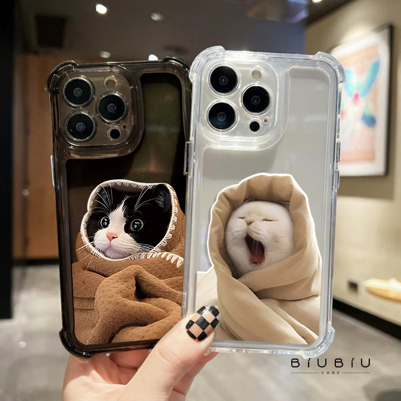 เข้ากันได้กับ iphone 16 Pro Max 15 ปลอกแมวกันสาดซ่อนใต้ผ้านวม 11 12 13 14 Pro 7 8 Plus X XR XS Max