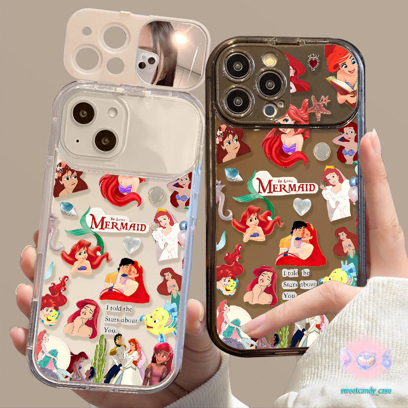 🎀จัดส่งในพื้นที่🎀 เคสกระจกแต่งหน้า ตัวการ์ตูน เจ้าหญิง น่ารักและสวยงาม สําหรับIPhone16 15 14 13 7 8plus Pro Promax XR XS
