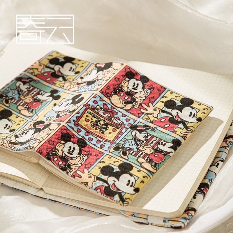 ปกหนังสือผ้าการ์ตูนมิกกี้ A5 A6 ปกหนังสือทํามือการ์ตูนปกหนังสือโน๊ตบุ๊คแบบปรับได้