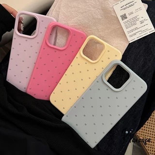 สำหรับ IPhone 17 AIR 11 16 13 15 12 14 Pro Max XR XS X Max 7 15 8 Plus SE 2020 เคสหนังลายหัวใจรักซิลิโคนสีทึบ