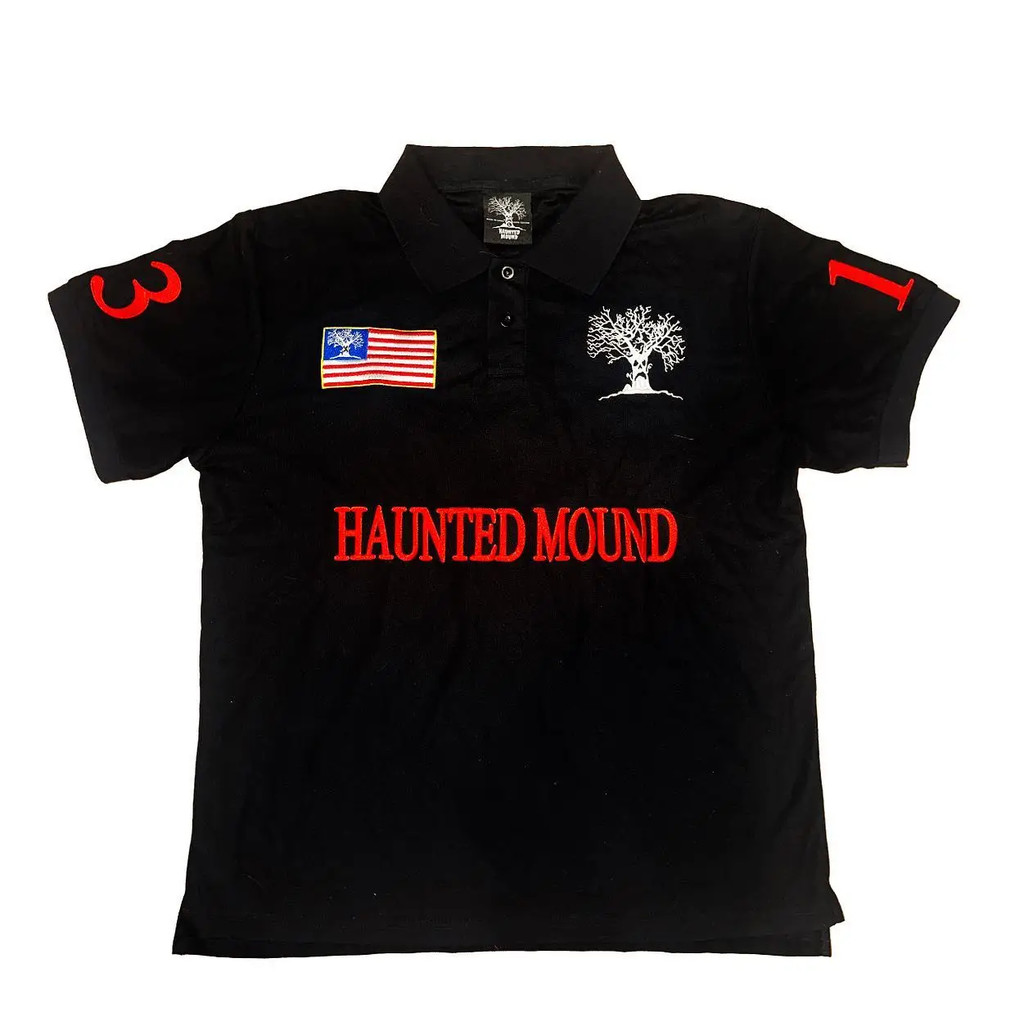 Haunted Mound Polo Shirt Y2k Men Casual Embroidery Cotton Top Baseball Clothing