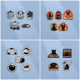 100รูปแบบแมวน่ารักการ์ตูนเข็มกลัดตลกแมวดําสัตว์โลหะ Bagdes เสื้อผ้า Pin เครื่องประดับของขวัญสําหรับแมวคนรัก