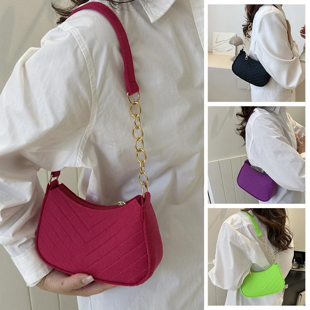 Eraei Womens Plain Chain Sling Bag Fashion Casual Commuting Dumpling Shouder Simple Bags Bag S7i5