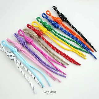 5ชิ้นที่มีสีสันถักเชือกเส้นเล็กป้องกันการโจรกรรมเชือกไนล่อนกระเป๋าเป้สะพายหลังสายรัดกระเป๋าตกแต่ง