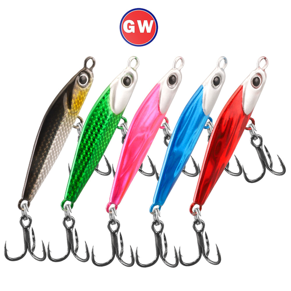 โลหะตกปลา Jig เหยื่อ 1 PC Sinking Lure Sharp Treble Hooks 10G/14G/18G/24G Casting Jigging เหยื่อปลอม 3D ตา