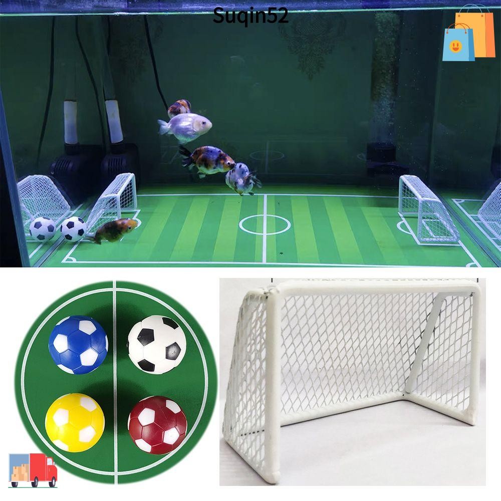 SUQIN52 Football Field Mini Aquarium Football Goal Frame Toy Table Football