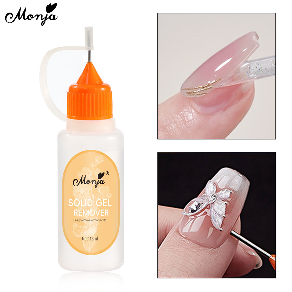 Monja 15mlเล็บ UV กาว Remover กาวDebonderเล็บปลอมกาวกาว เล็บกาว สําหรับกดบนเล็บ เครื่องมือทําเล็บ