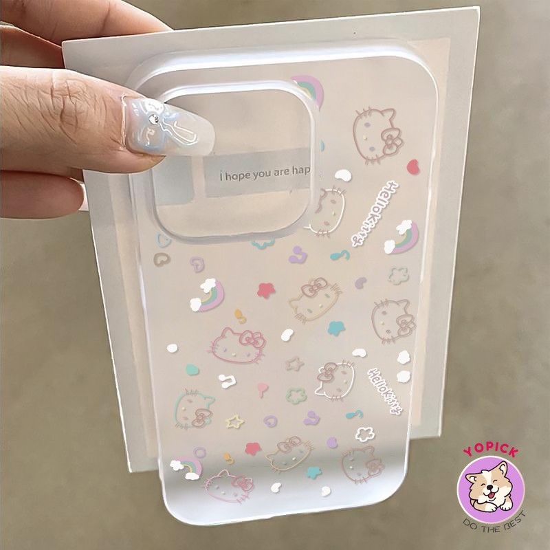 สําหรับ iPhone 16 16pro 16plus 16e 15 15promax 14 14pro 13pro 13promax Rainbow Cat เคสโทรศัพท์คู่หญิงชาย 12 11 12.00 น. 11promax 13 7plus se2020 xr xs Anti Drop BTM
