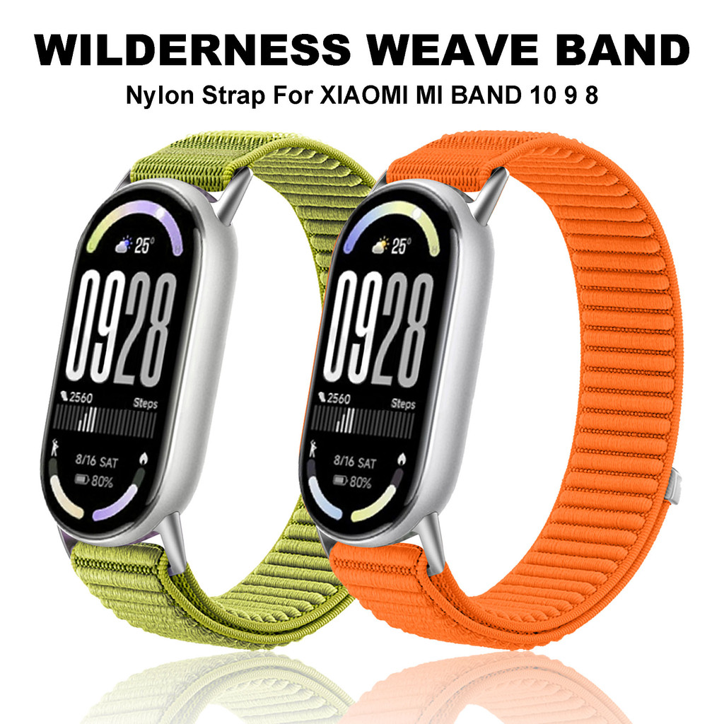 Mijobs สร้อยข้อมือไนลอนสําหรับ Mi Band 10 9 8 สมาร์ทอุปกรณ์เสริมสายรัดข้อมือสําหรับ Xiaomi Smart Band 8 Miband 8 Correa