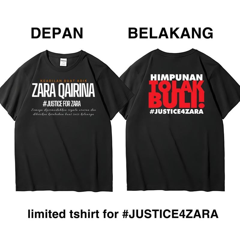 เสื้อยืด Baju Pendek Solidariti Zara Qairina 2025