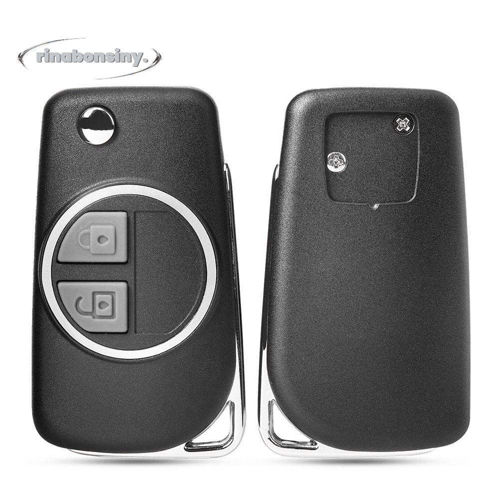 RINABONSINY Remote Key, Flip Uncut HU133R/SZ11R ใบมีดกุญแจรถ,เปลี่ยนพับ 2 ปุ่ม Fob SHELL สําหรับ Suz