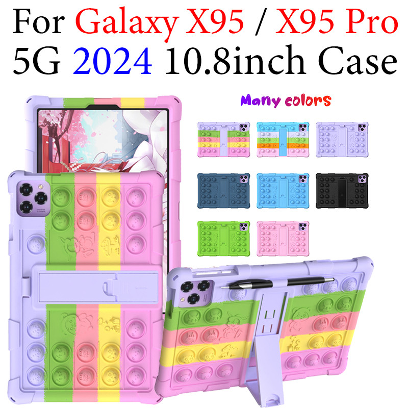 สําหรับ Galaxy Tab X95 X95 Pro 10.8 2024 5G เคสซิลิโคนอ่อนนุ่ม Android Tab X95Pro เด็กความเครียดบรรเ
