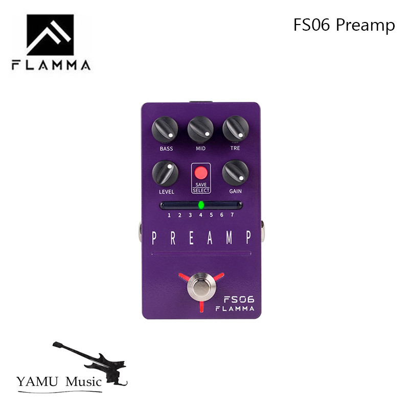 FLAMMA FS06 Digital Preamp Pedal กีตาร์ Effects Pedal พร้อมตู้ Build-in จําลอง 7 Preamp รุ่น Saveabl