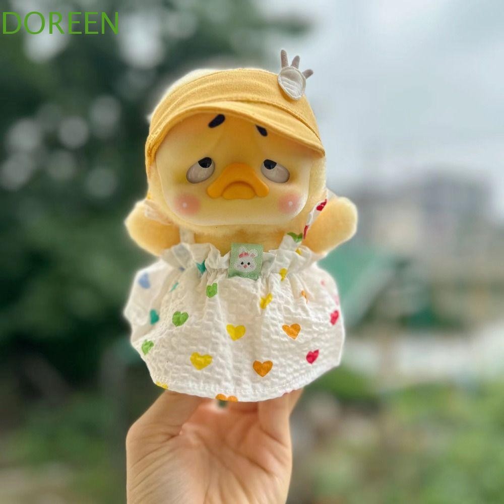 Doreen เสื้อผ้า Upsetduck, ชุดดอกไม้ถัง Annoying เสื้อผ้าเป็ด, แฟชั่นเป็ดเศร้าทํางานดังนั้น Annoying เป็ดน้อยสีเหลืองตุ๊กตาผ้าเด็กผู้หญิงของเล่น
