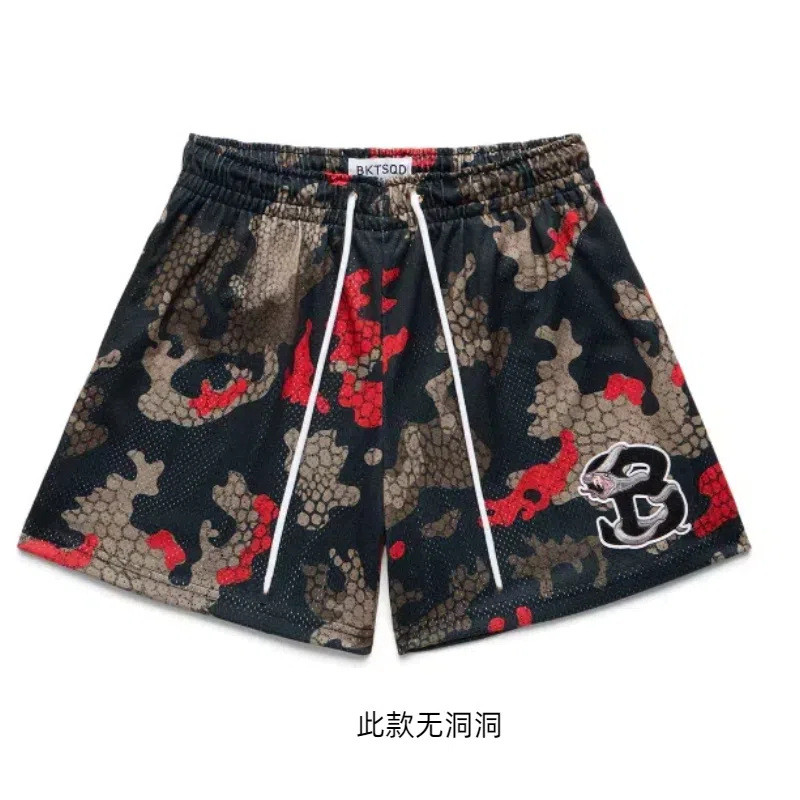 Bktsqd สไตล์ใหม่ American Street สวมใส่กีฬากางเกงขาสั้นผู้ชายผู้หญิงสบายๆบาสเกตบอลเข่ายาวฤดูร้อนตาข่าย Quick-Drying Quarter กางเกง