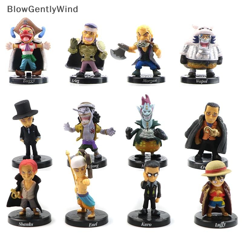 Blowgentlywind 12 ชิ้น/เซ็ต One Piece Monkey D. Luffy Nami Boa Hancock Roronoa Zoro PVC ตัวเลขการกระทําตุ๊กตาของเล่นคริสต์มาสของขวัญ BGW