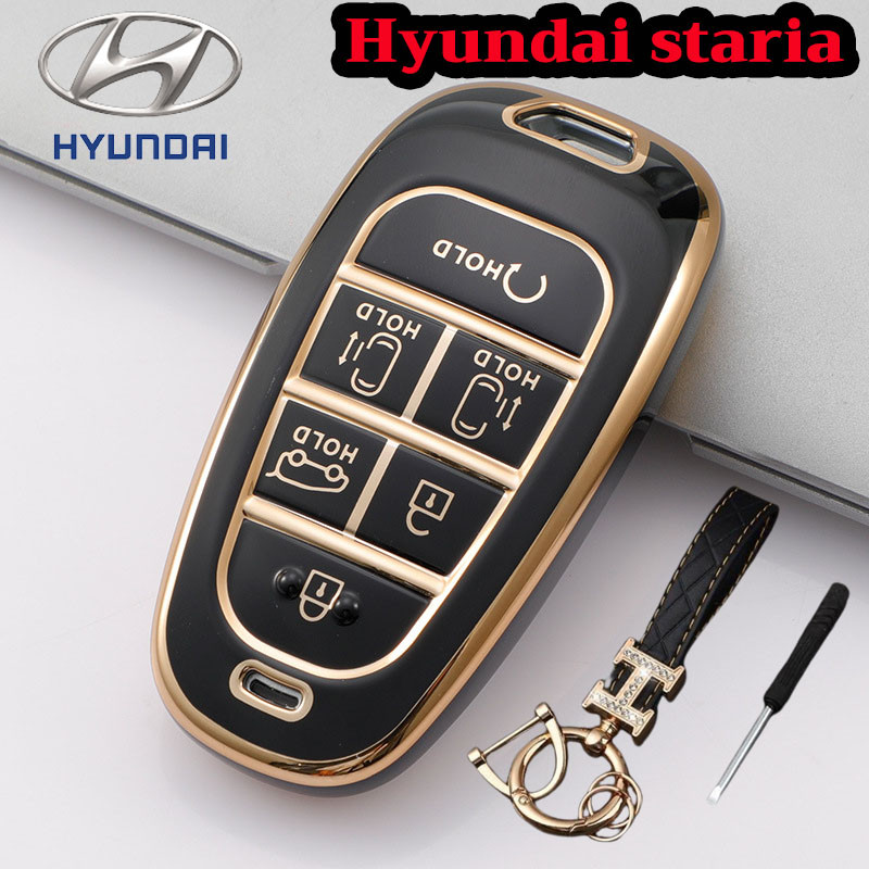 เคสกุญแจรถ Hyundai staria กระเป๋าใส่กุญแจ tpu 6 ปุ่ม ฝาครอบกุญแจ Hyundai staria พวงกุญแจ Hyundai