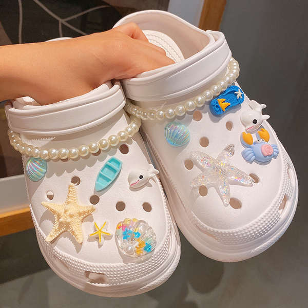 jibbitz jibbitz crocs รองเท้ารู, อุปกรณ์ทางทะเล, จี้สามมิติ, รองเท้า, หัวเข็มขัดรองเท้าดอกไม้, เครื่