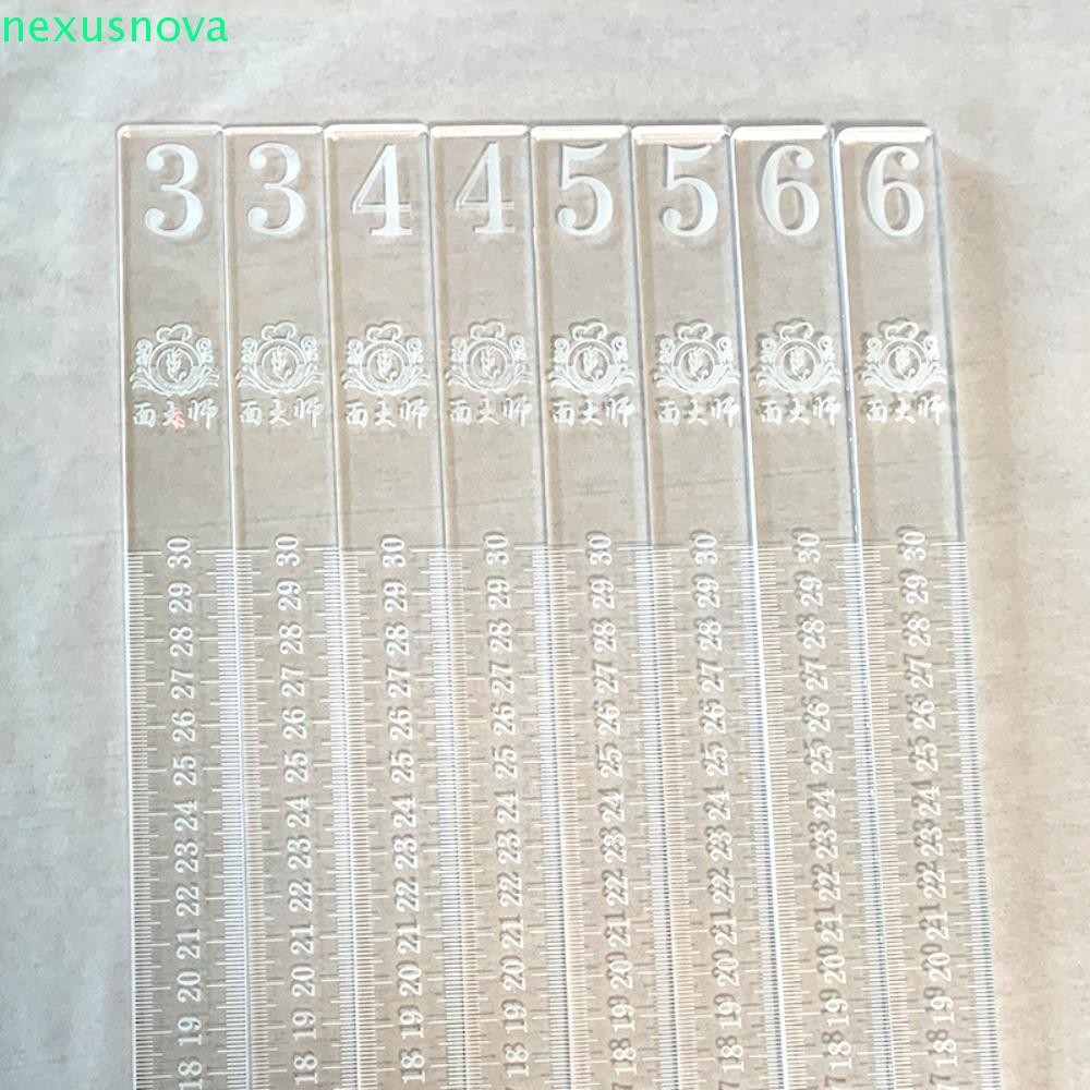 Nexusnova 2 ชิ้นคุกกี้ Balance ไม้บรรทัด,อะคริลิคเลเซอร์แกะสลักขนาดบิสกิตเค้ก Rolling เครื่องมือ, Tranasare หนา 30 ซม. Rolling Pin ท่องเที่ยว Stick ครัววัด