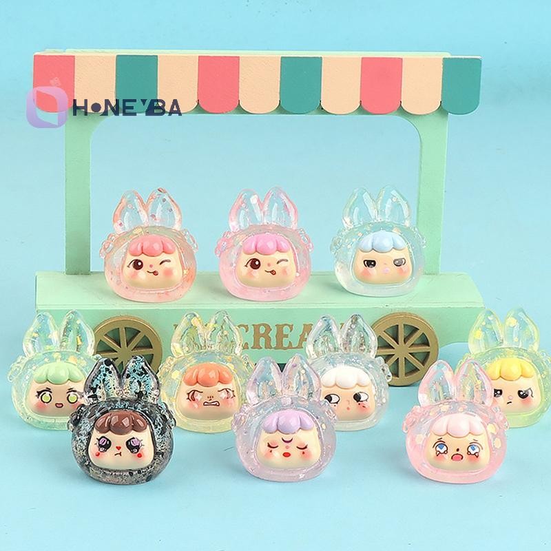 <Honeyby> น่ารัก 3D KIKI Glitter Dream กระต่ายหุ่นรุ่น Miniature เรซิ่นหัตถกรรมเครื่องประดับเครื่องประดับรถเดสก์ท็อปตกแต่งของขวัญวันหยุด Nice